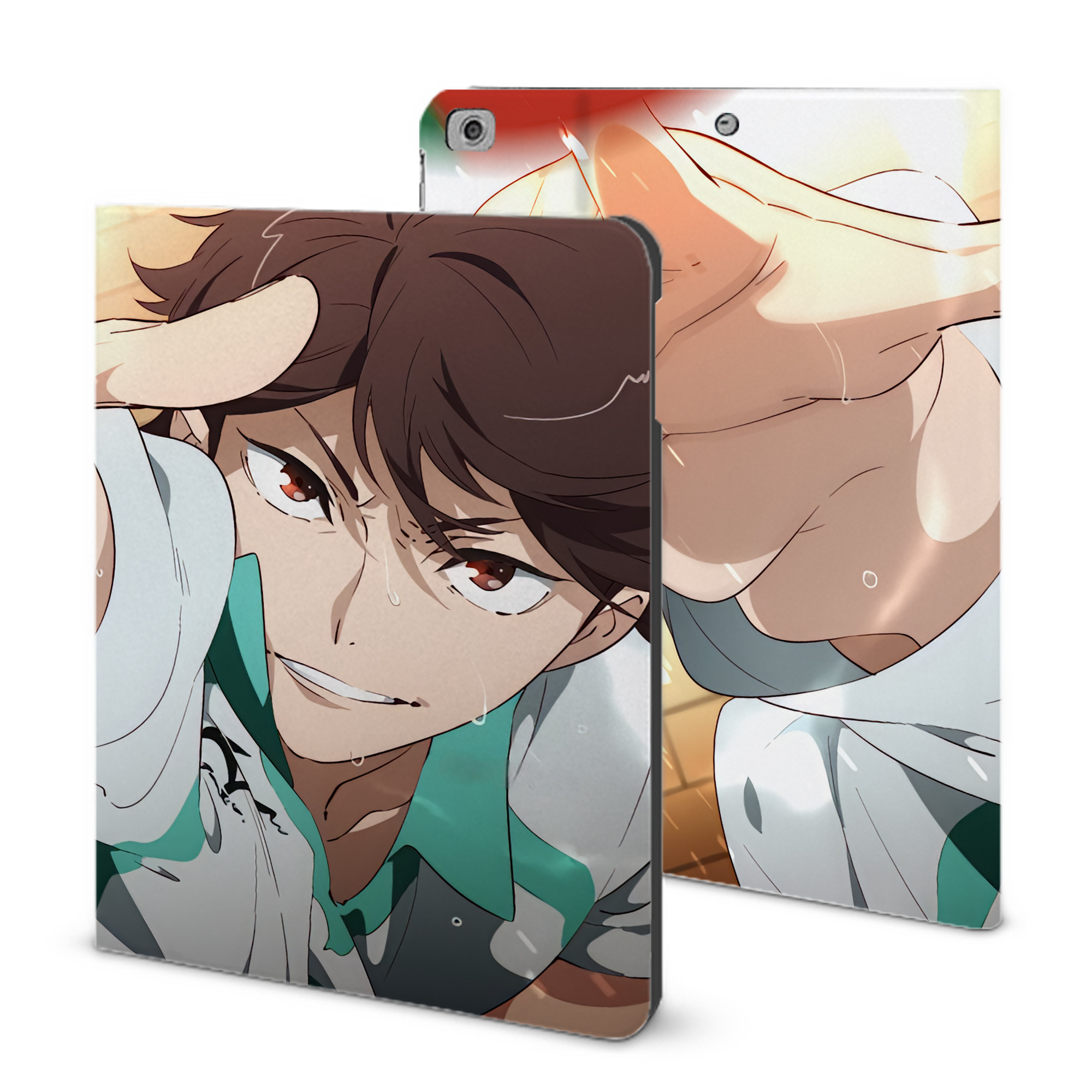 （画像用） ハイキュー!! Haikyu!! IPad ケース ブック型 PUレザー TPU 耐衝撃 軽量 薄型 ペン収納なし 全面保護 IPad 各モデル対応